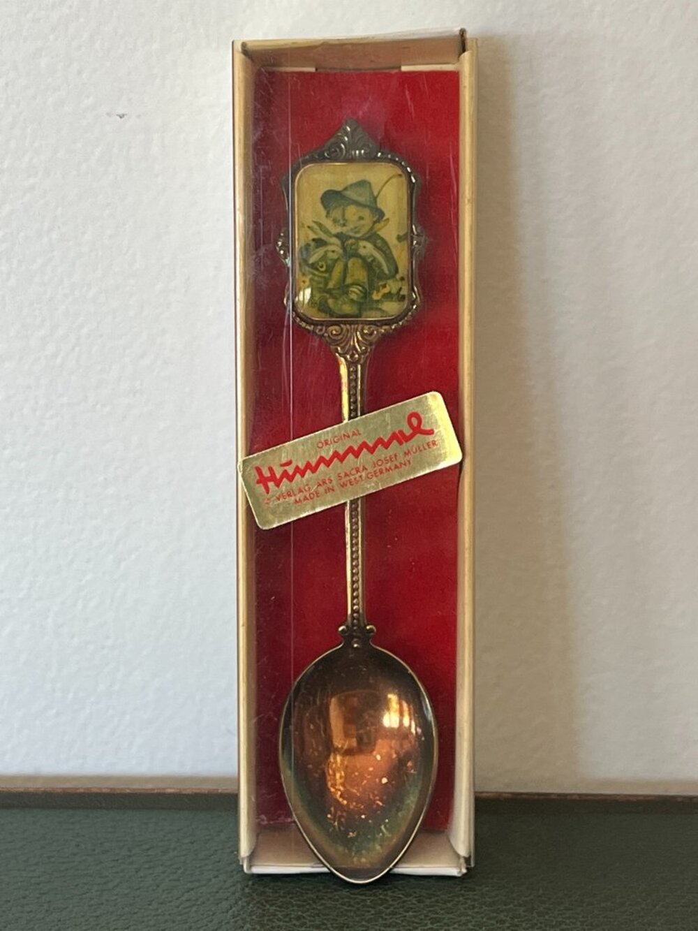 1st Ed. Hummel Souvenir Spoon 1980 Little Boy Rabbits Silver Plated